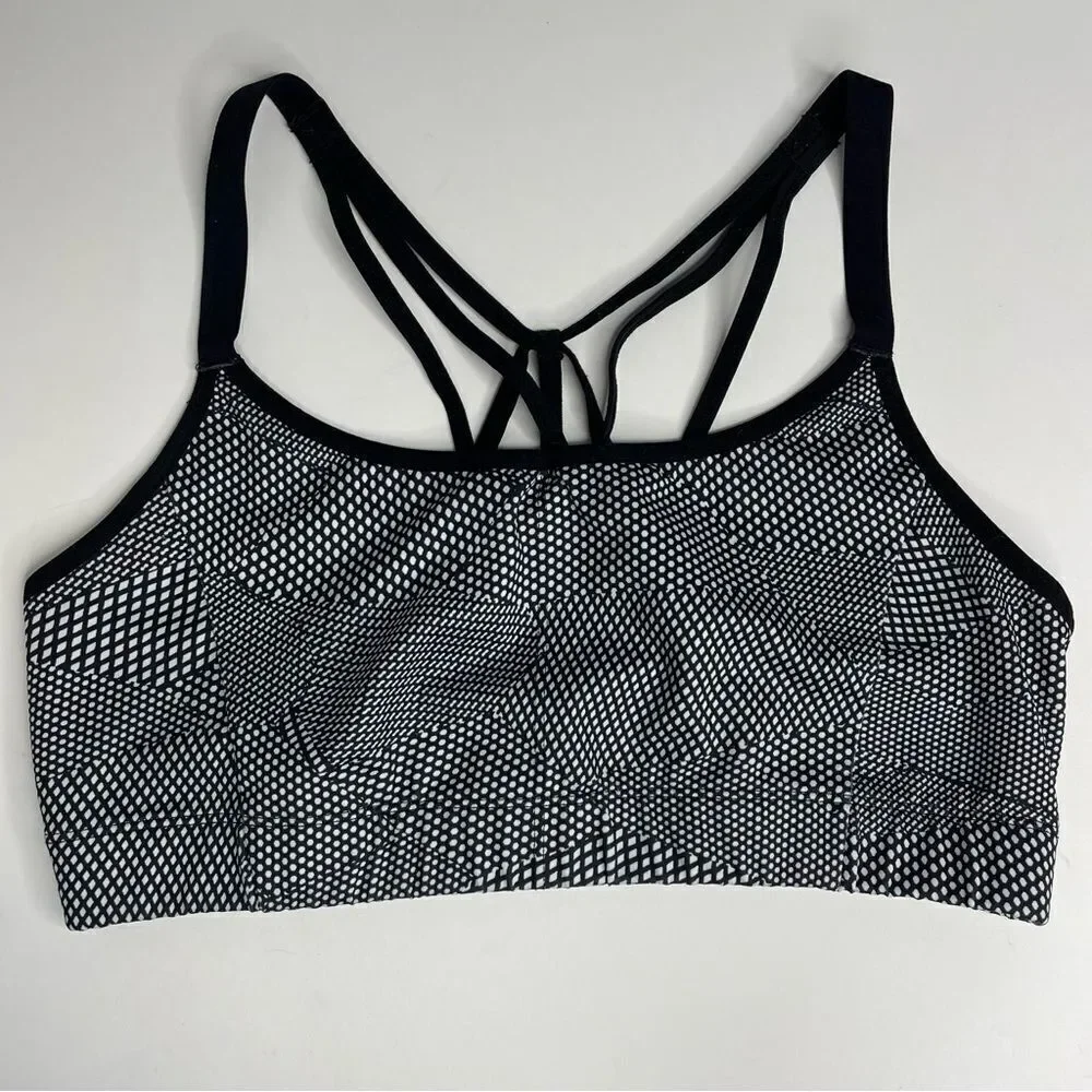 C9 by Champion Strappy Racer-Back Sports Bra (Black and White)